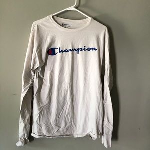 Champion Long Sleeve Tee White - Size M